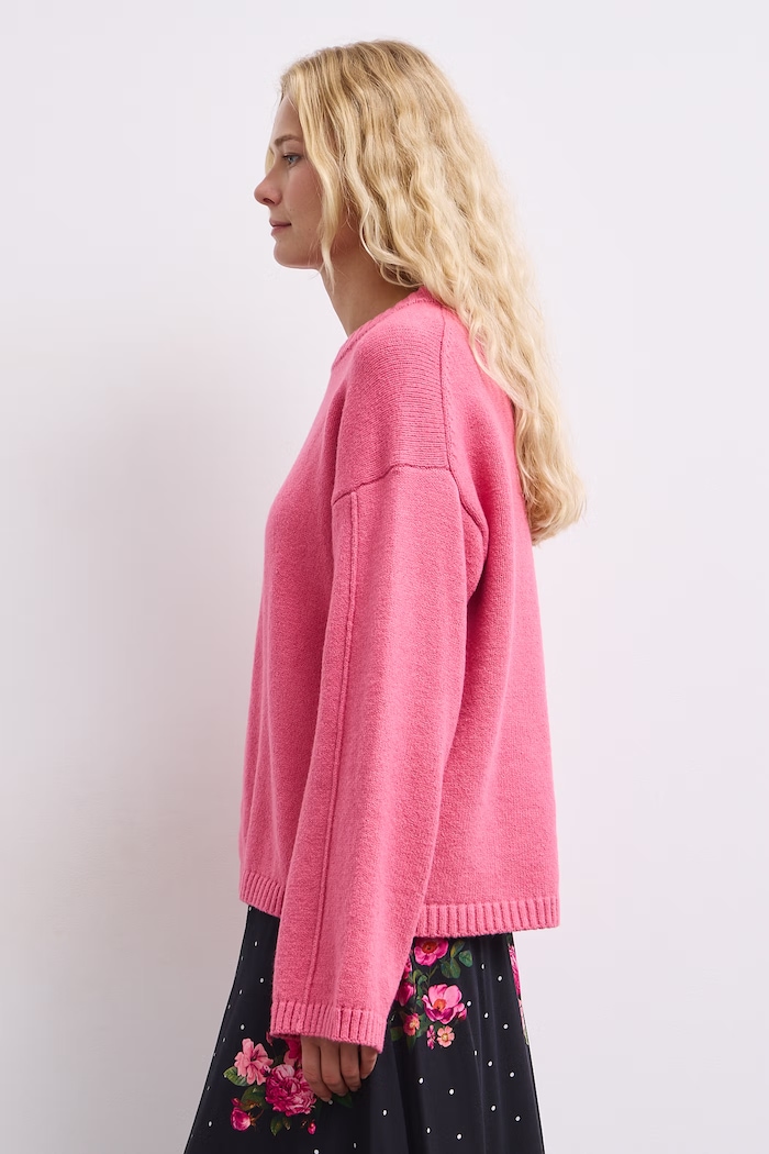 Medicine Sweter damski z bawełną RW26-SWD055 różowy RW26
