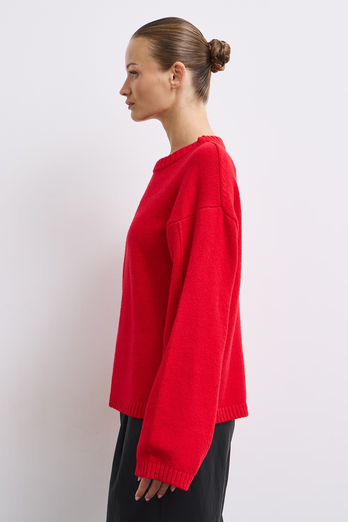 Sweter damski z bawełną Medicine RW26-SWD055 czerwony