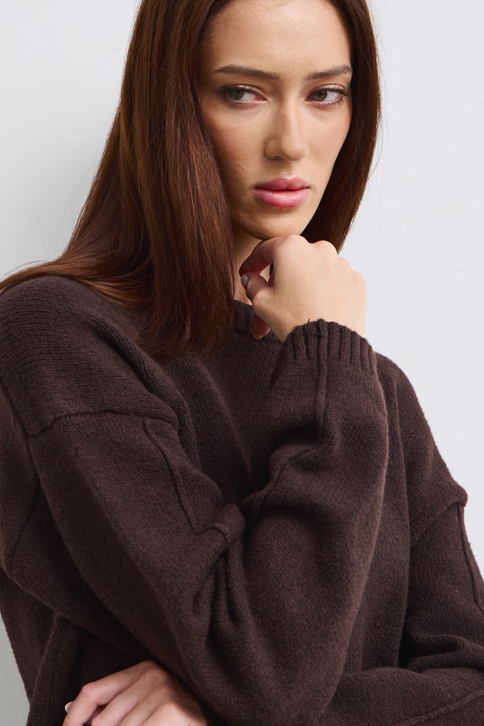 Sweter damski z bawełną Medicine RW26-SWD055 brązowy