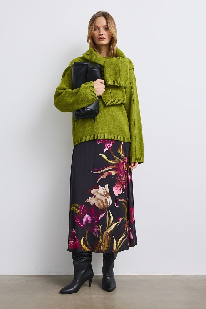 Medicine Sweter damski z bawełną RW26-SWD055 zielony RW26