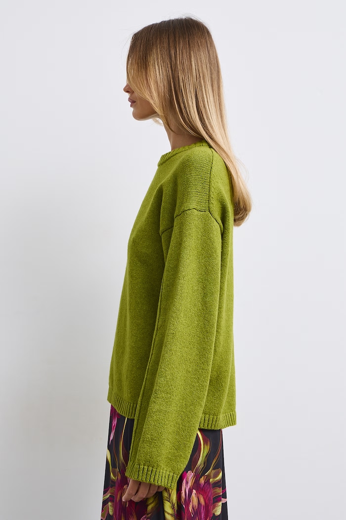 Sweter damski z bawełną Medicine RW26-SWD055 zielony
