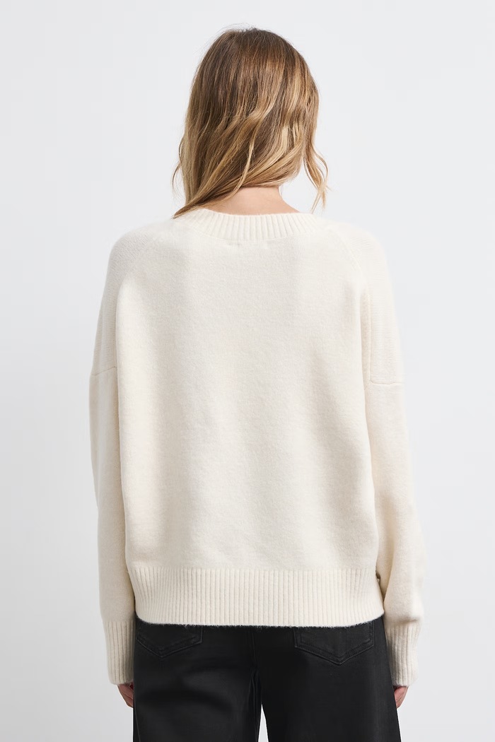 Sweter damski z dodatkiem wełny Medicine RW26-SWD063 beżowy