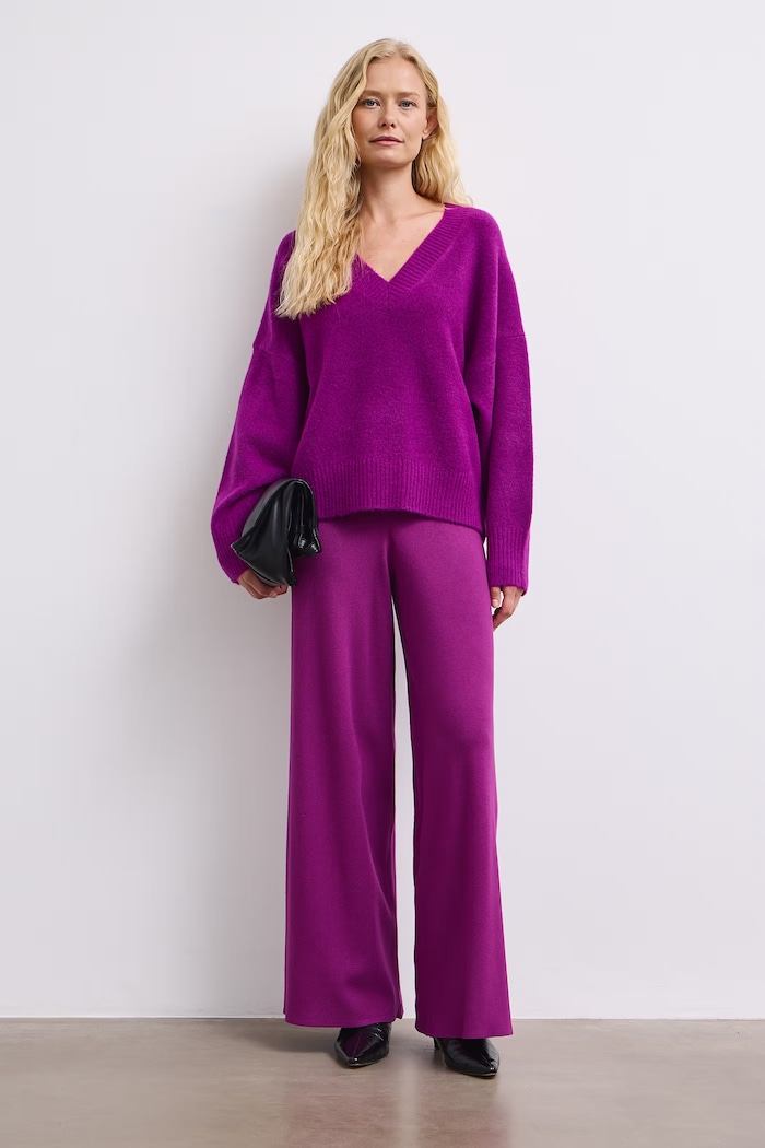Sweter damski z dodatkiem wełny Medicine fioletowy RW26-SWD063