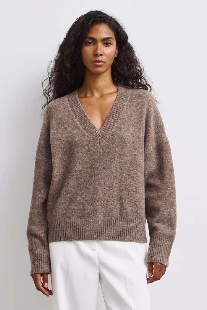 Medicine Sweter damski z dodatkiem wełny RW26-SWD063 beżowy RW26