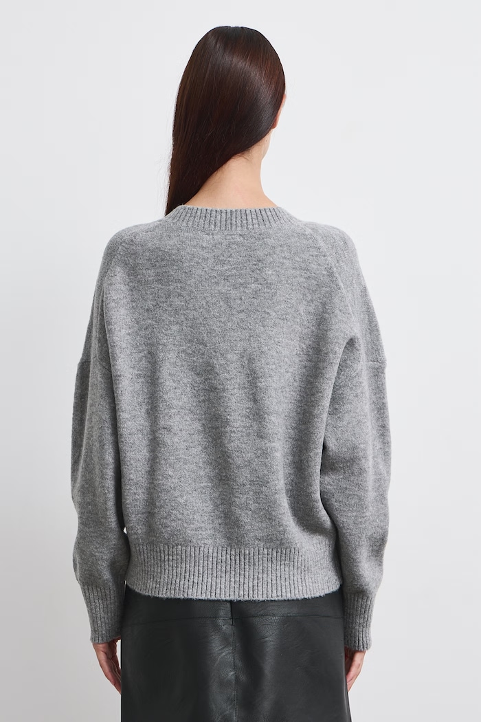 Sweter damski z dodatkiem wełny Medicine RW26-SWD063 szary