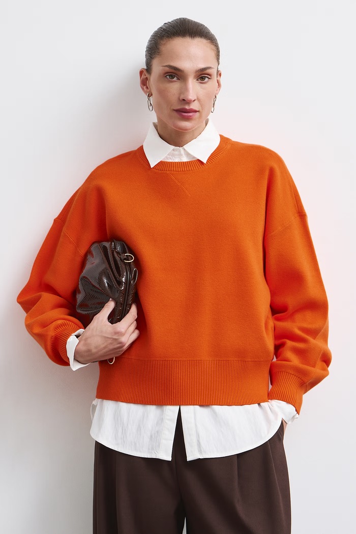 Medicine Sweter damski z wiskozą RW26-SWD075 pomarańczowy RW26