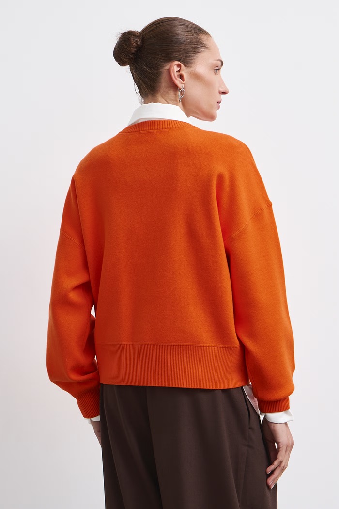 Sweter damski z wiskozą Medicine RW26-SWD075 pomarańczowy