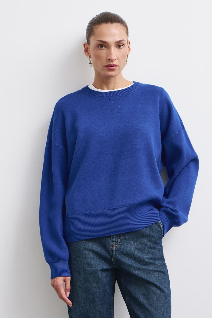 Medicine Sweter damski z wiskozą niebieski RW26-SWD075