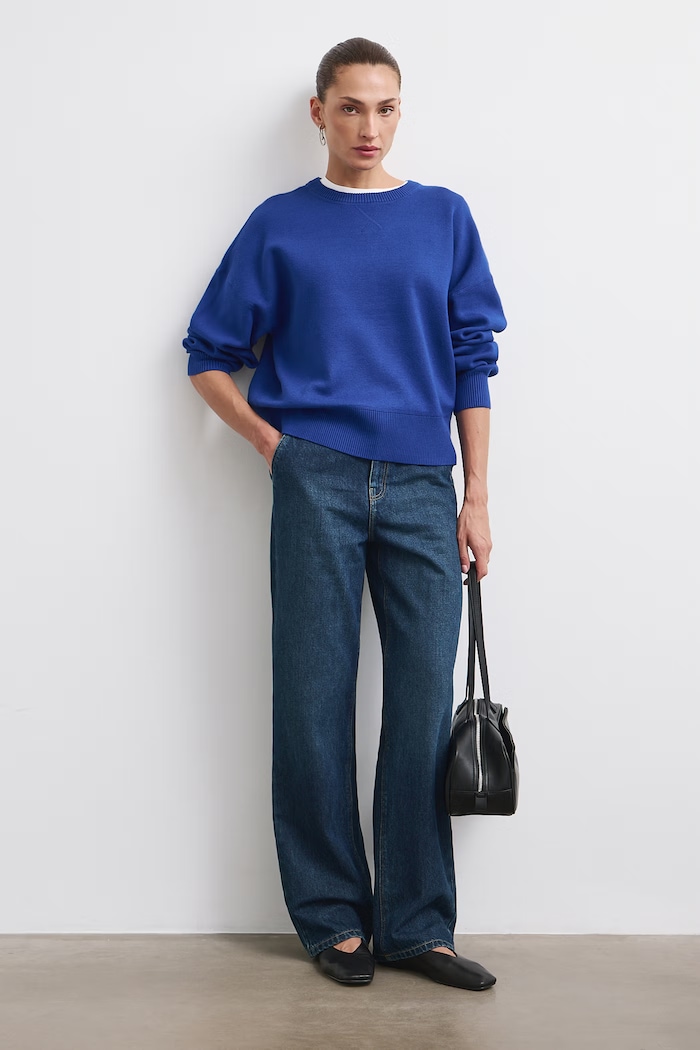 Sweter damski z wiskozą Medicine niebieski RW26-SWD075