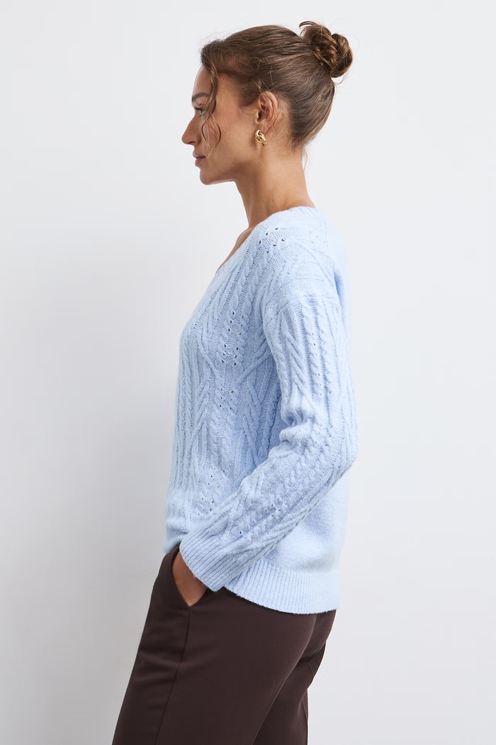 Odzież Medicine Sweter damski z bawełną RW26-SWD081 niebieski