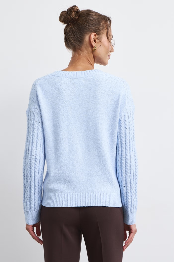 Sweter damski z bawełną Medicine RW26-SWD081 niebieski