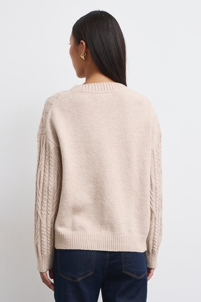 Sweter damski z bawełną Medicine RW26-SWD081 beżowy