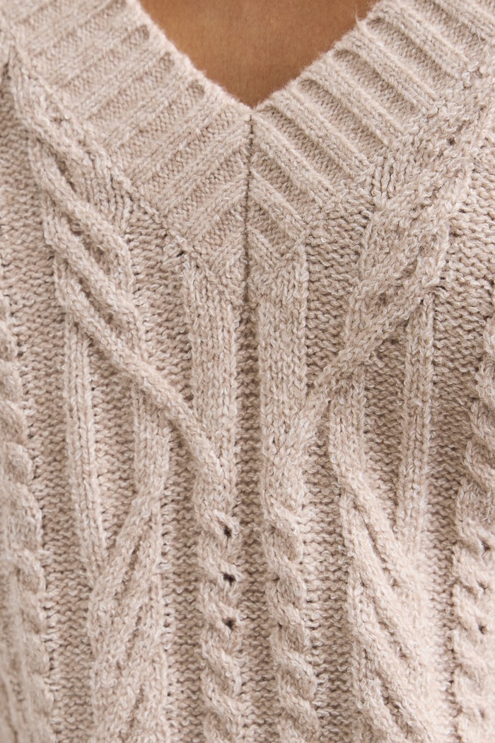 Sweter damski z bawełną Medicine beżowy RW26-SWD081