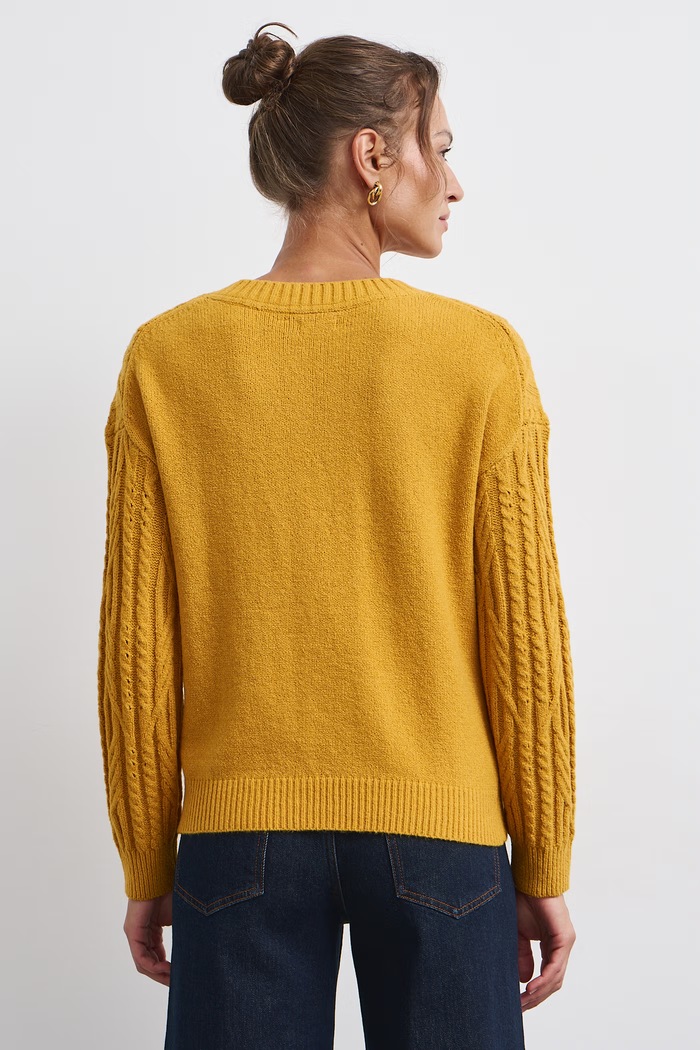Odzież Medicine Sweter damski z bawełną RW26-SWD081 żółty