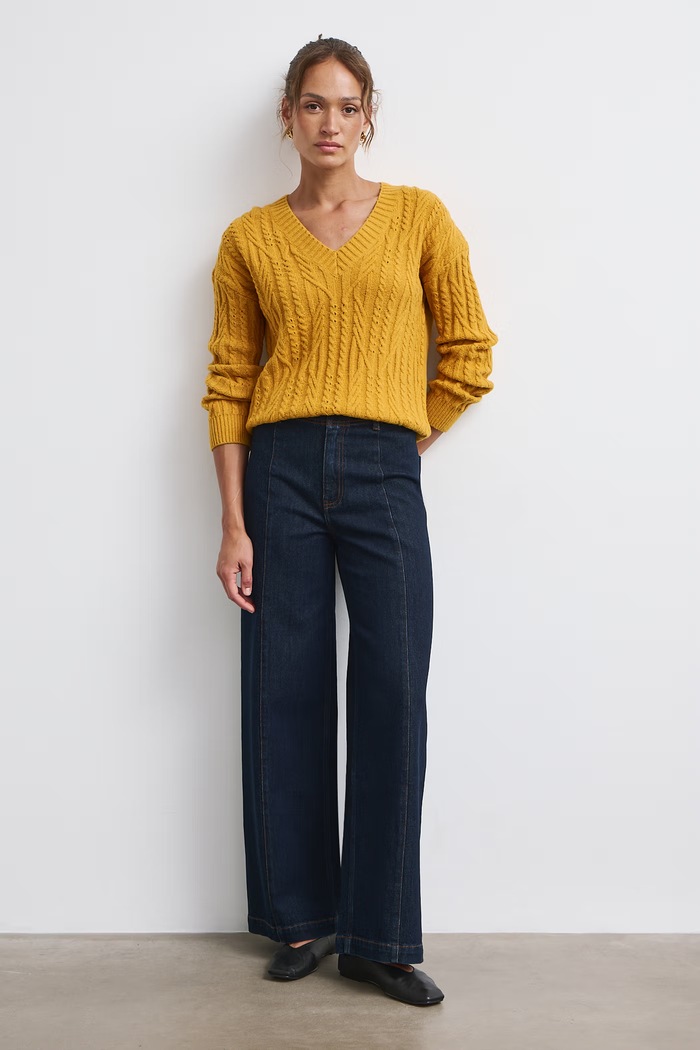 Sweter damski z bawełną Medicine żółty RW26-SWD081