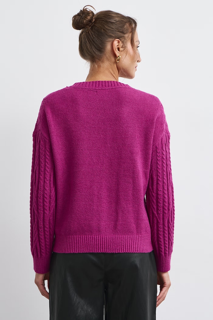 Odzież Medicine Sweter damski z bawełną RW26-SWD081 fioletowy