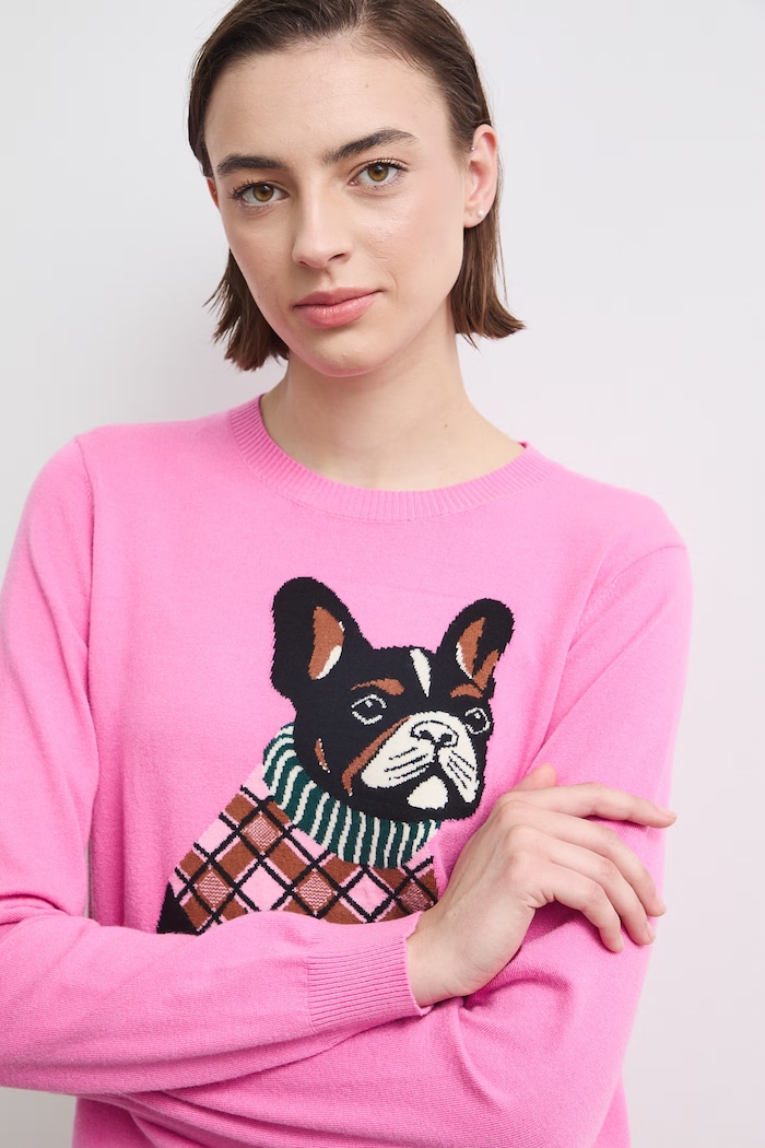 Medicine sweter damski z wiskozą różowy RW26-SWD402