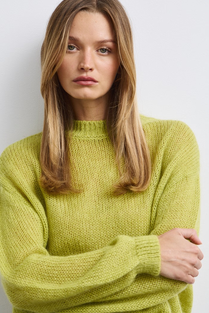 Sweter damski z wełną Medicine zielony RW26-SWD505