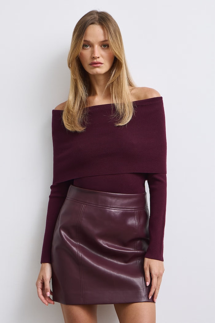 Medicine Sweter damski z wiskozą bordowy RW26-SWD507