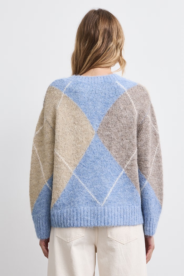 Sweter damski z dodatkiem wełny Medicine RW26-SWD602 niebieski