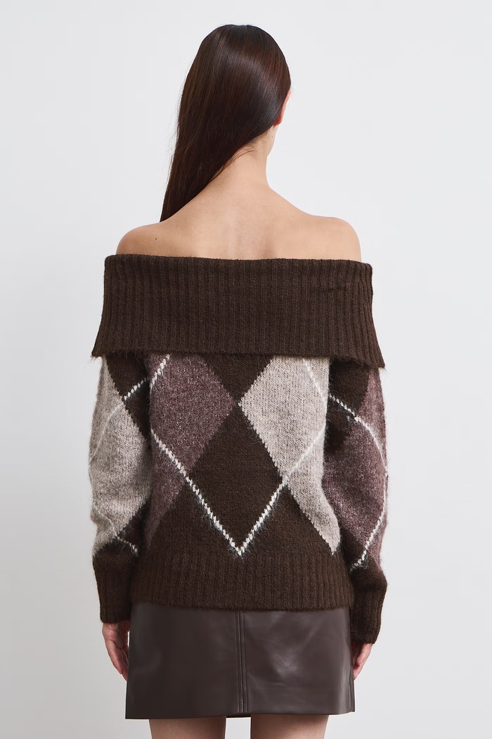 Sweter damski z dodatkiem wełny Medicine RW26-SWD605 brązowy