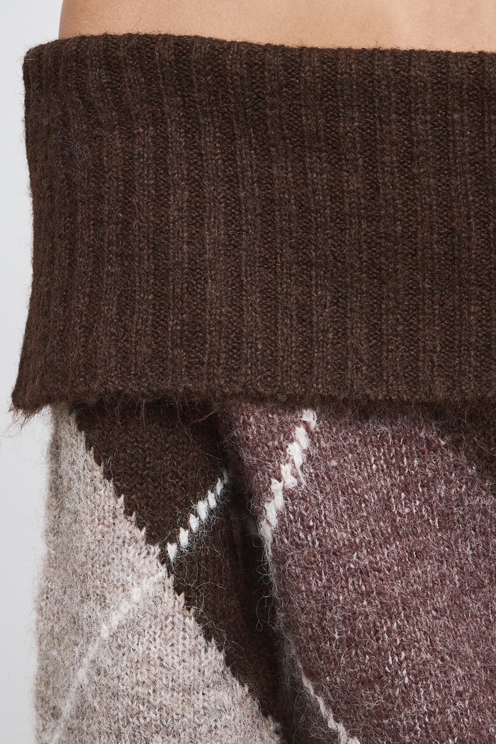 Sweter damski z dodatkiem wełny Medicine brązowy RW26-SWD605