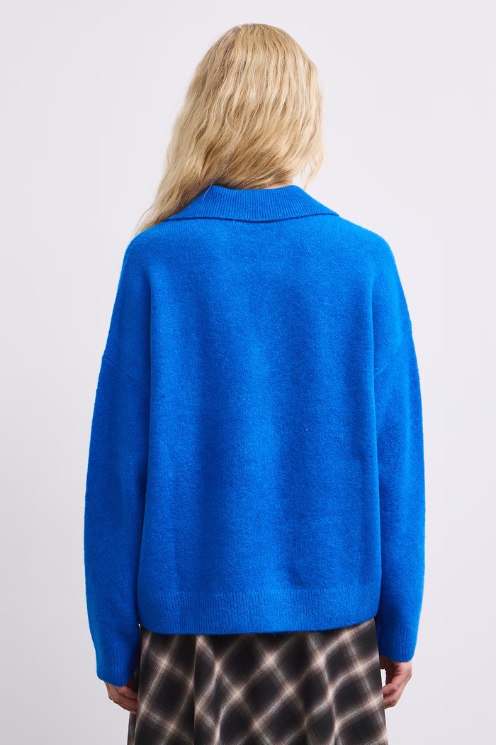 Sweter damski z dodatkiem wełny Medicine RW26-SWD615 niebieski