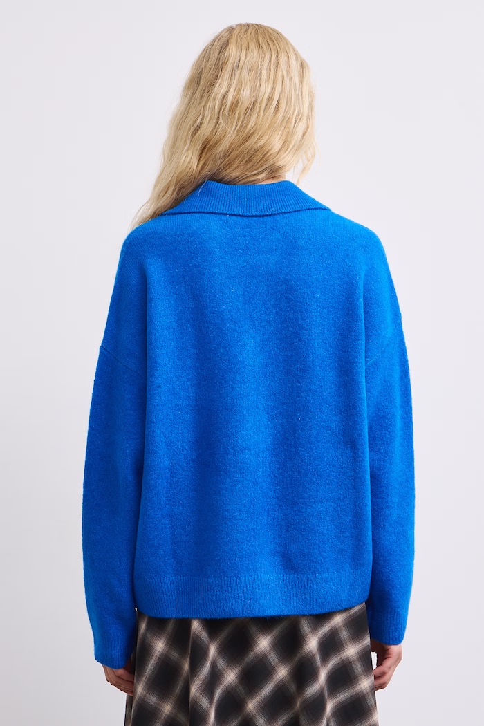 Sweter damski z dodatkiem wełny Medicine RW26-SWD615 niebieski