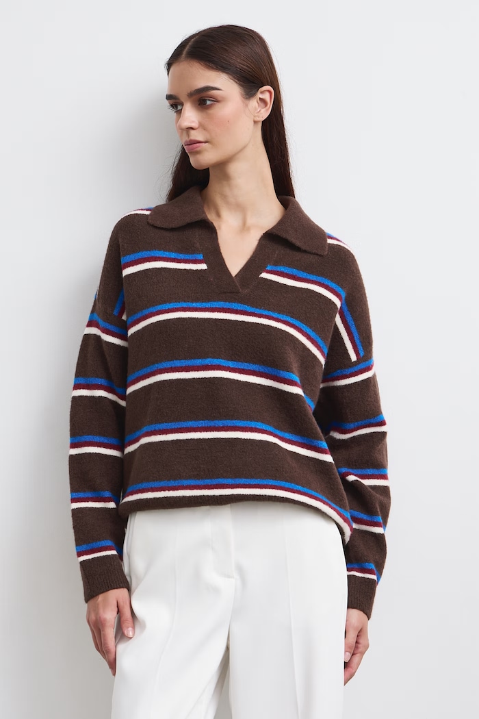 Medicine Sweter damski z dodatkiem wełny RW26-SWD615 brązowy RW26