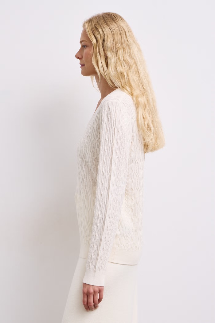 Medicine Sweter damski z wełny merino RW26-SWD620 beżowy RW26