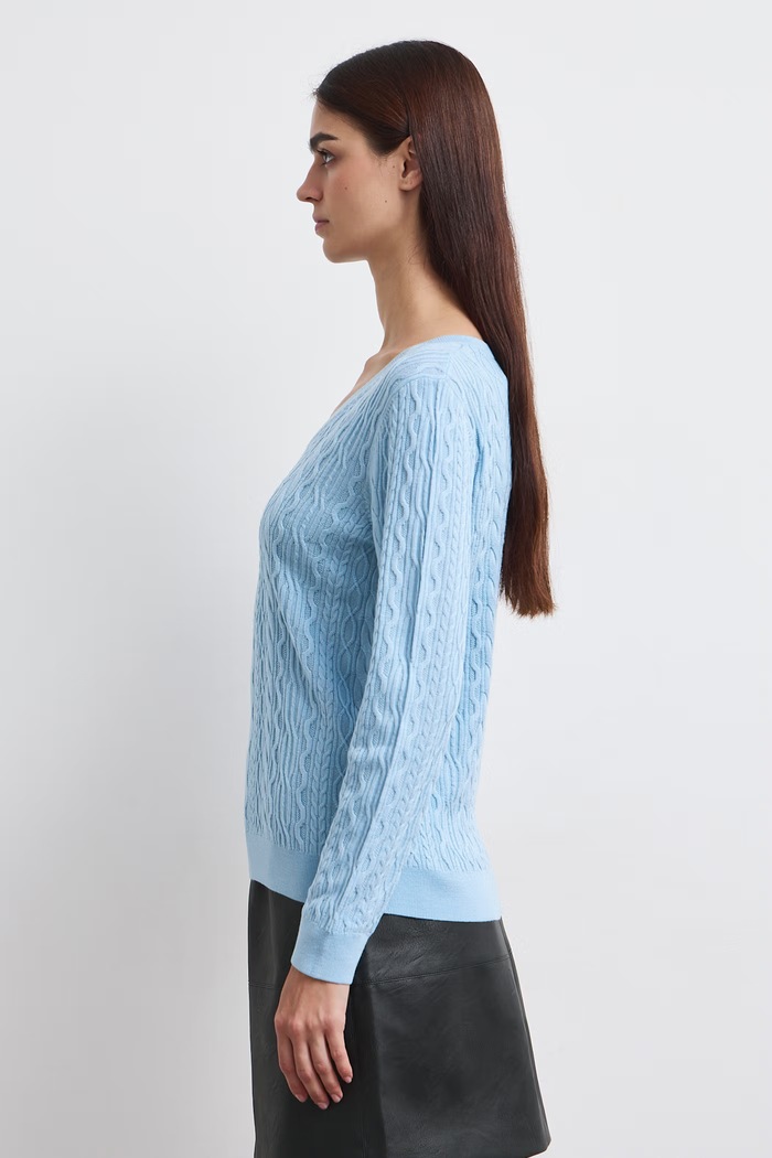 Odzież Medicine Sweter damski z wełny merino RW26-SWD620 niebieski