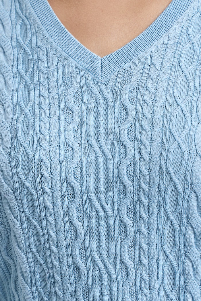 Sweter damski z wełny merino Medicine niebieski RW26-SWD620