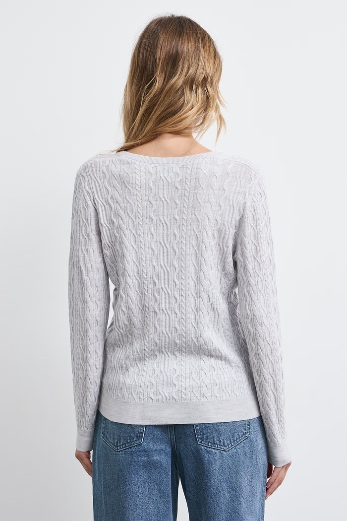 Sweter damski z wełny merino Medicine RW26-SWD620 szary
