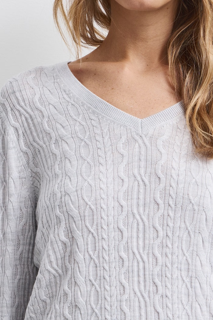 Sweter damski z wełny merino Medicine szary RW26-SWD620