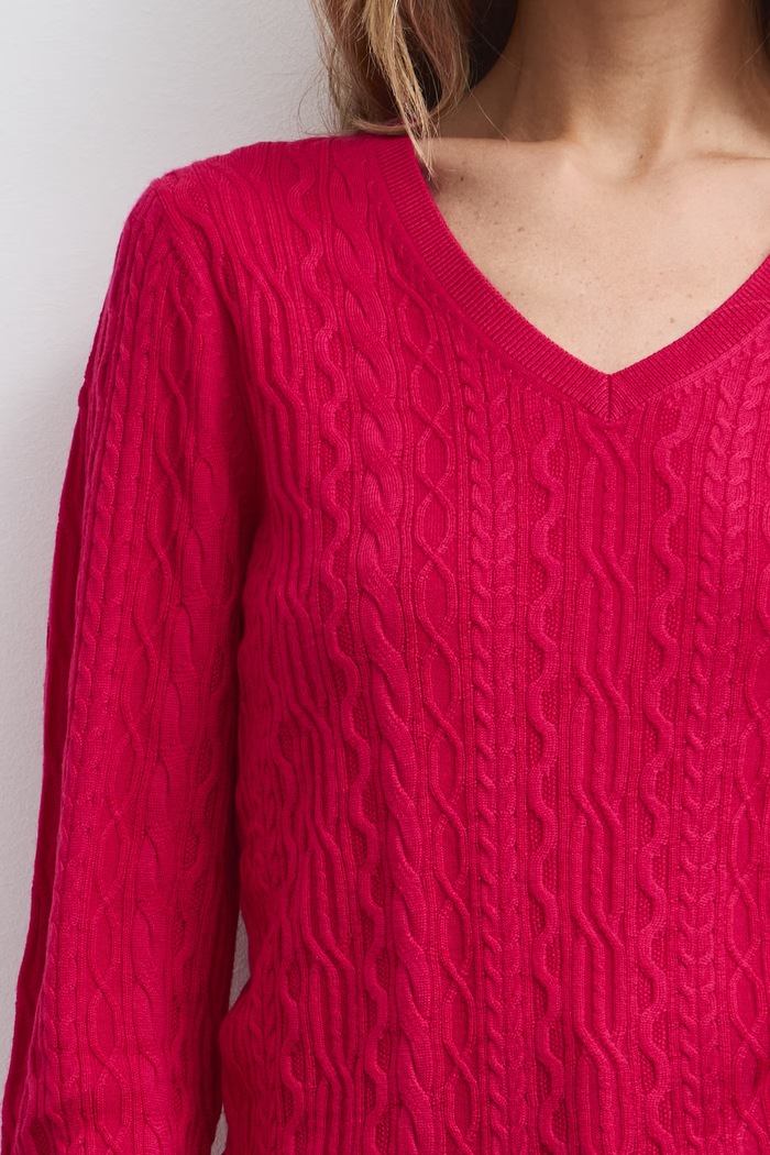 Sweter damski z wełny merino Medicine różowy RW26-SWD620