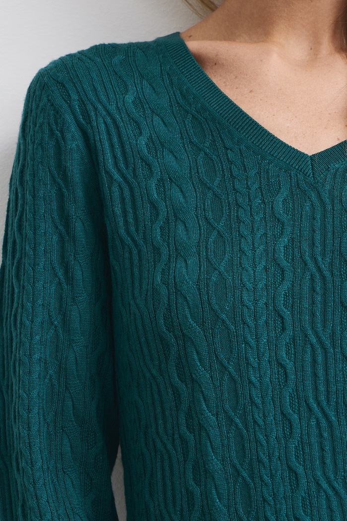 Sweter damski z wełny merino Medicine RW26-SWD620 turkusowy