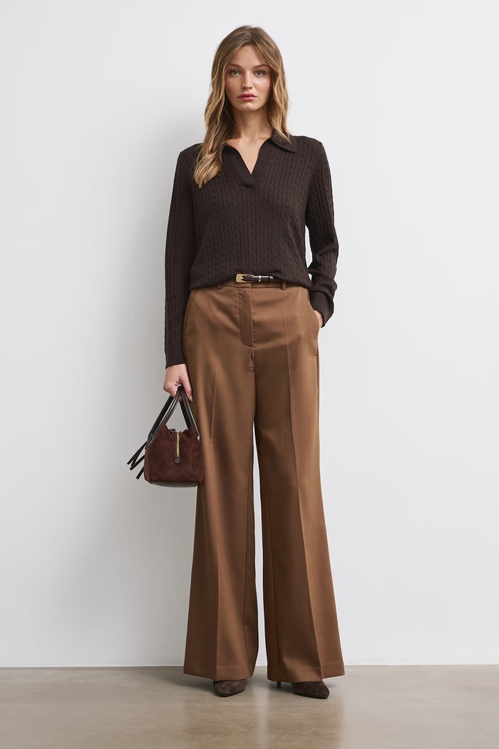 Sweter damski z wełny merino Medicine brązowy RW26-SWD621