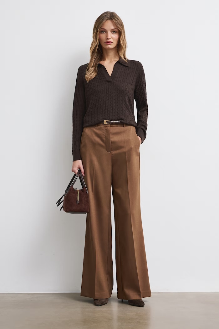 Sweter damski z wełny merino Medicine brązowy RW26-SWD621