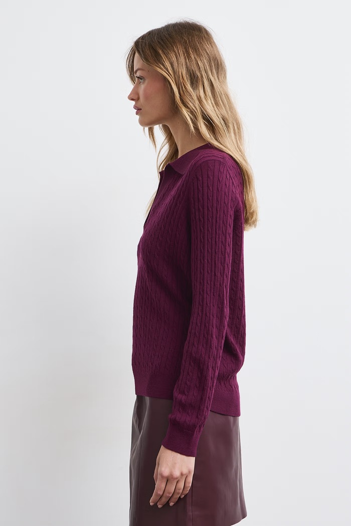 Odzież Medicine Sweter damski z wełny merino RW26-SWD621 bordowy