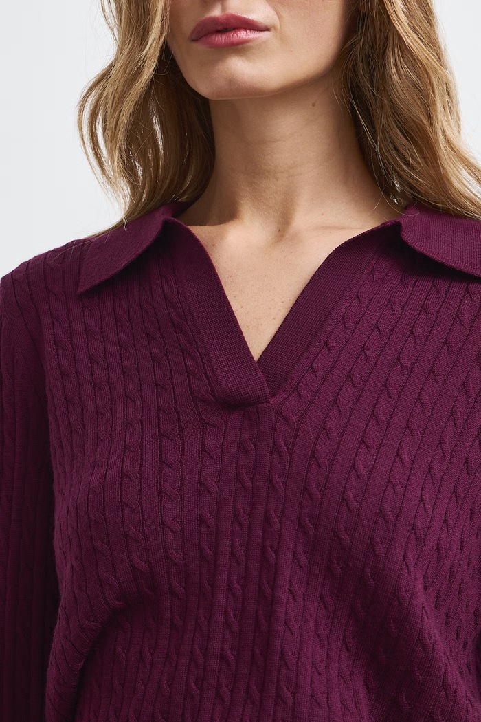 Sweter damski z wełny merino Medicine bordowy RW26-SWD621