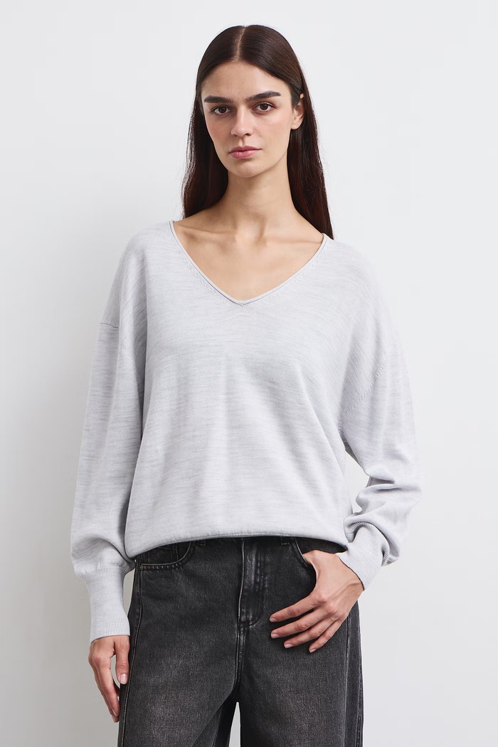 Medicine Sweter damski z wełny merino RW26-SWD622 szary RW26