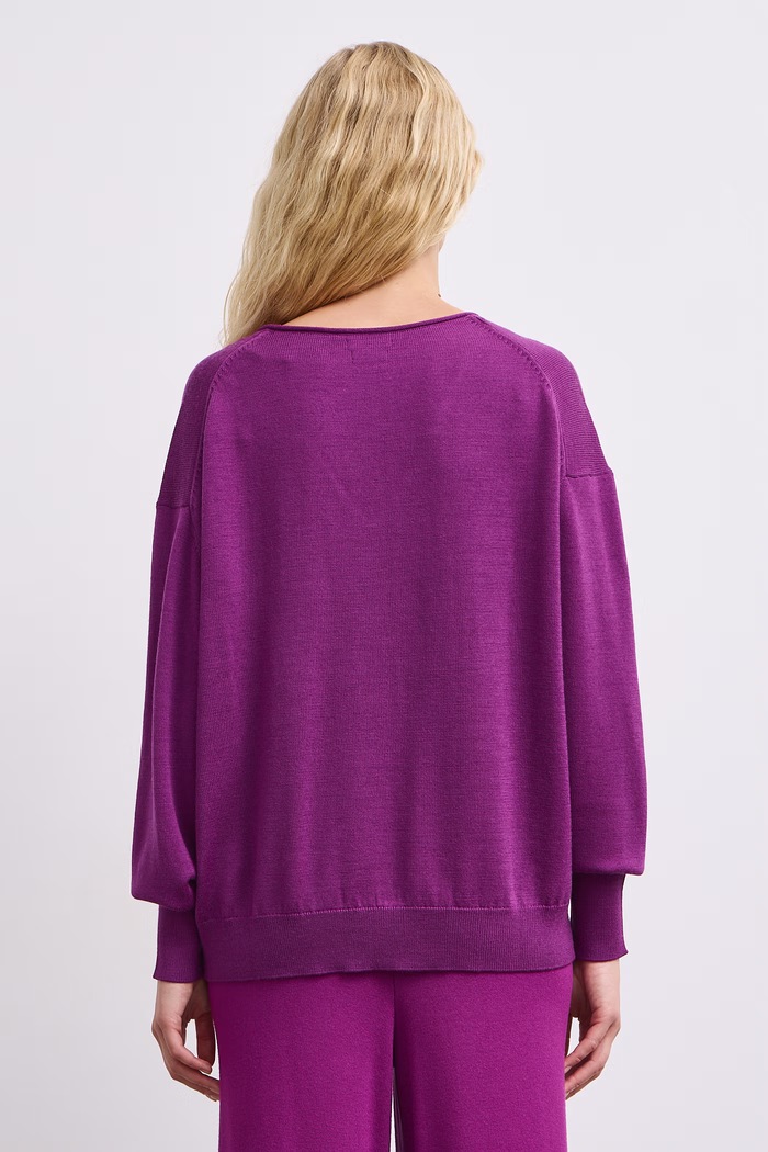 Odzież Medicine Sweter damski z wełny merino RW26-SWD622 fioletowy