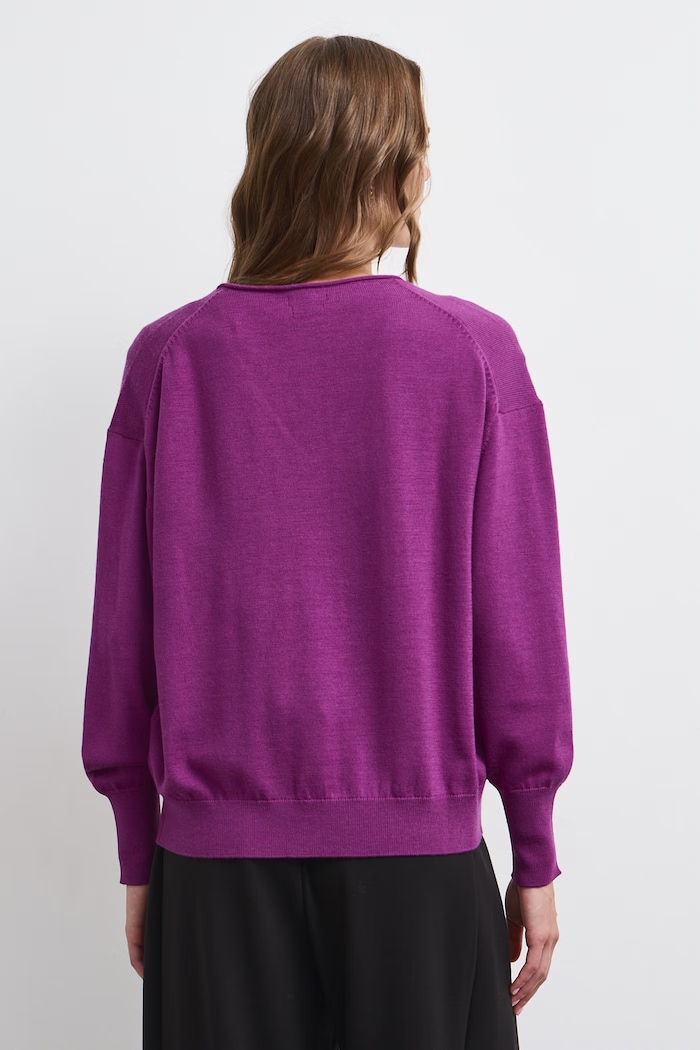 Sweter damski z wełny merino Medicine RW26-SWD622 fioletowy