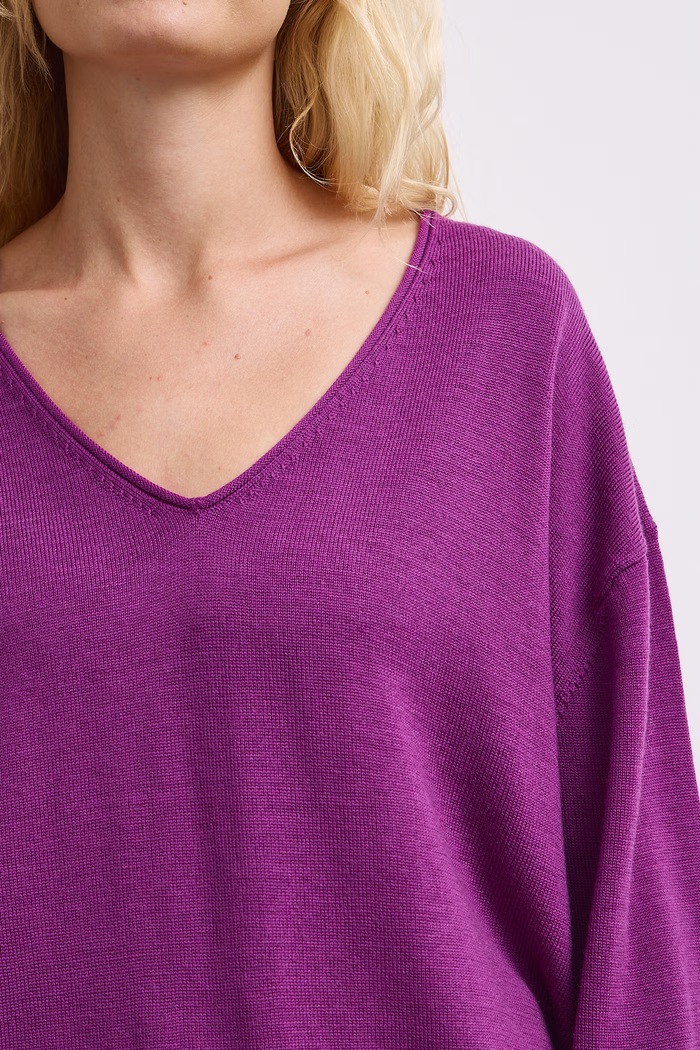 Sweter damski z wełny merino Medicine RW26-SWD622 fioletowy