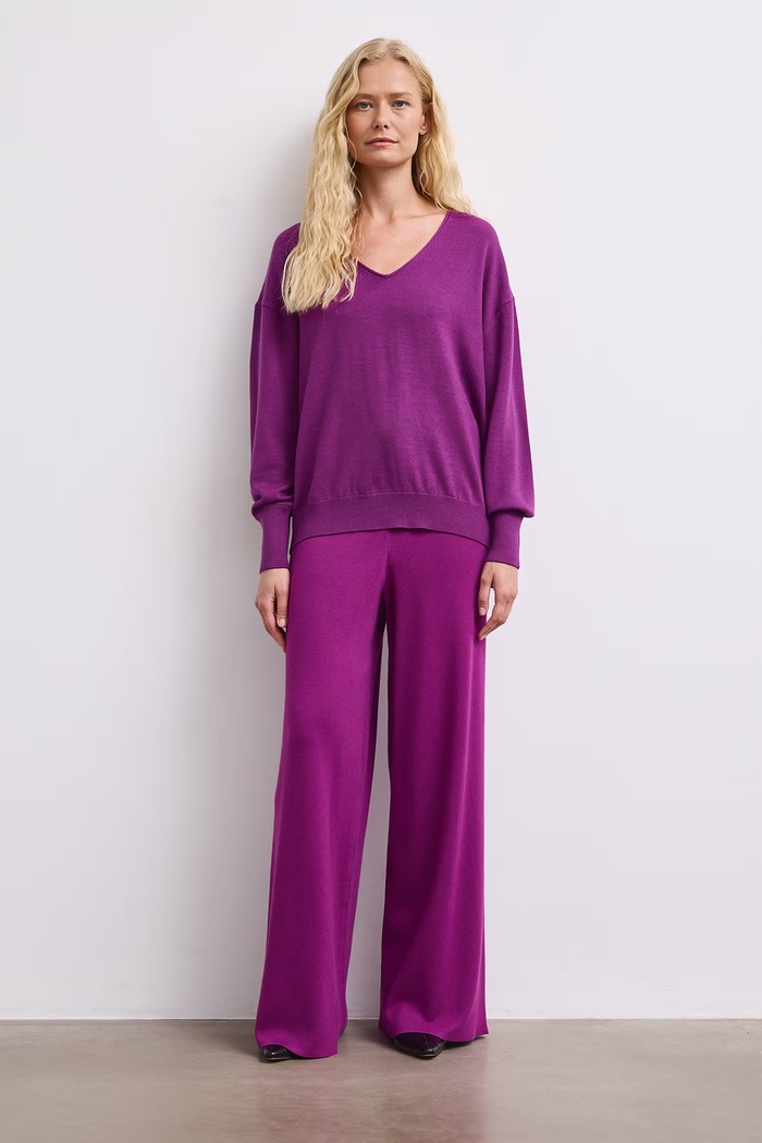 Sweter damski z wełny merino Medicine fioletowy RW26-SWD622