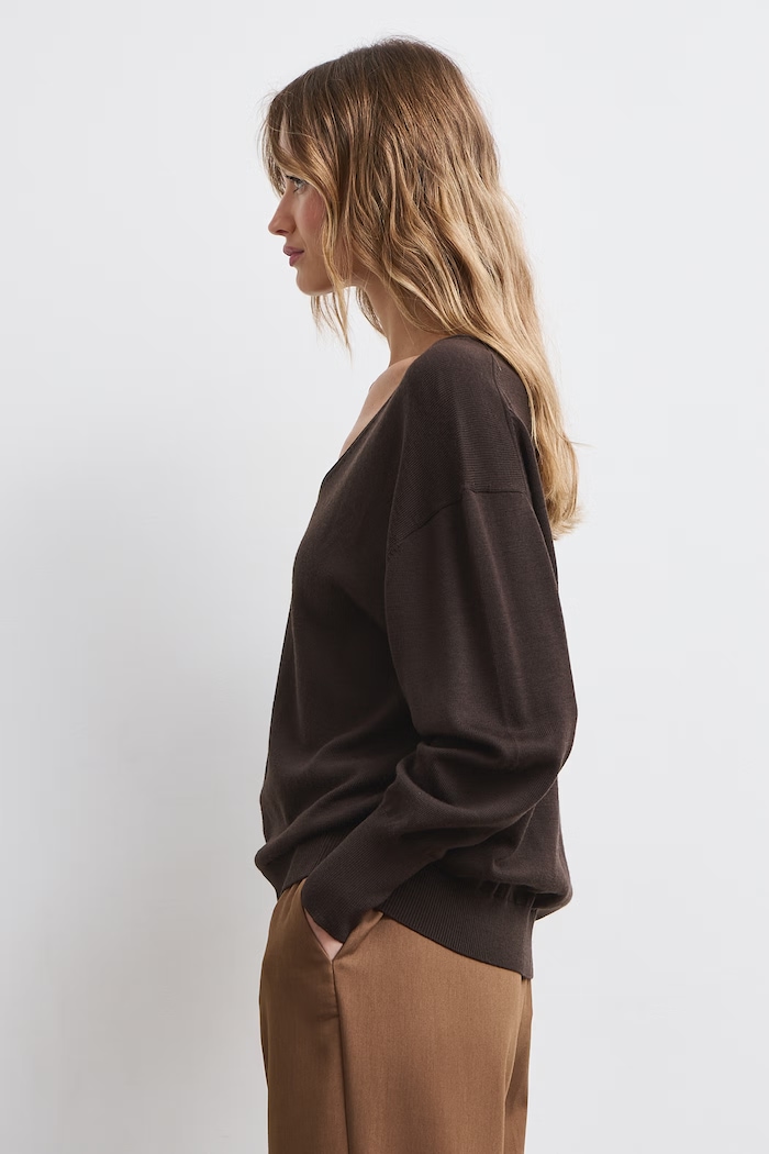 Odzież Medicine Sweter damski z wełny merino RW26-SWD622 brązowy