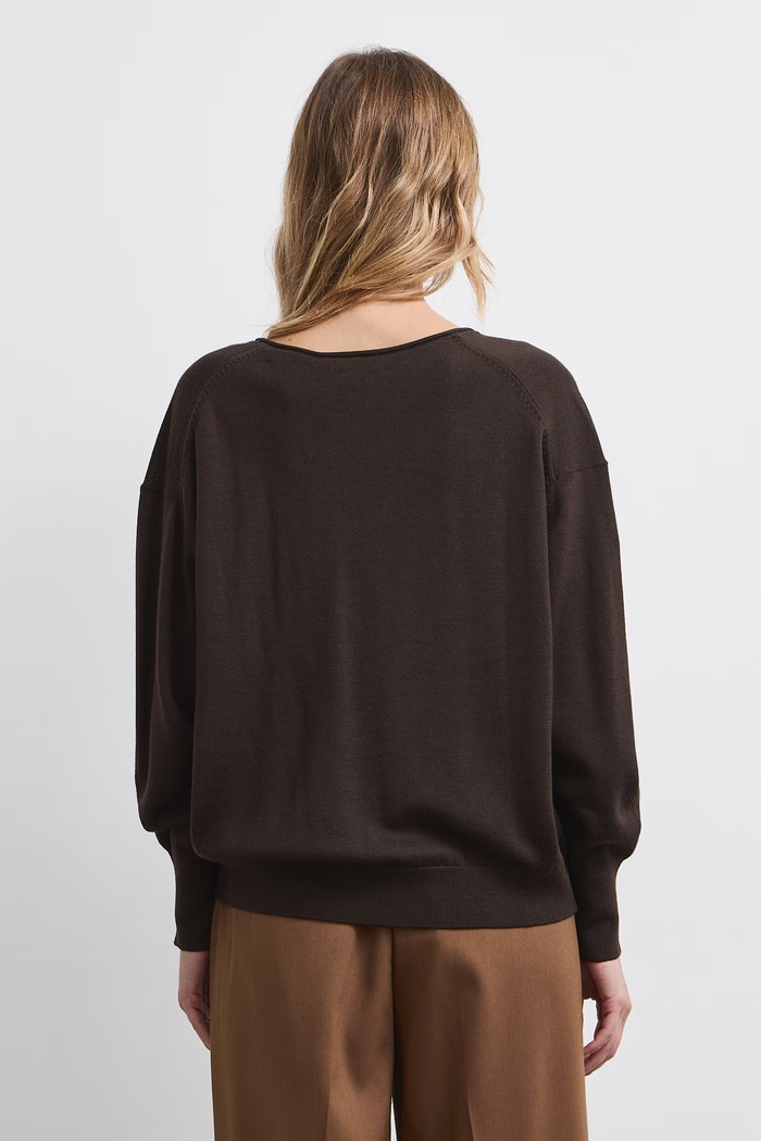 Sweter damski z wełny merino Medicine RW26-SWD622 brązowy