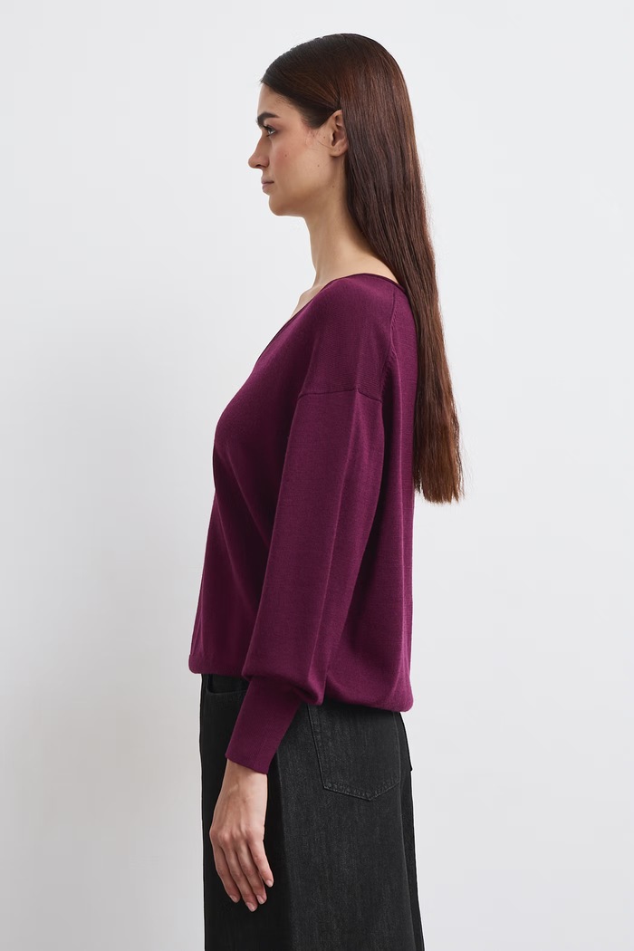Odzież Medicine Sweter damski z wełny merino RW26-SWD622 bordowy