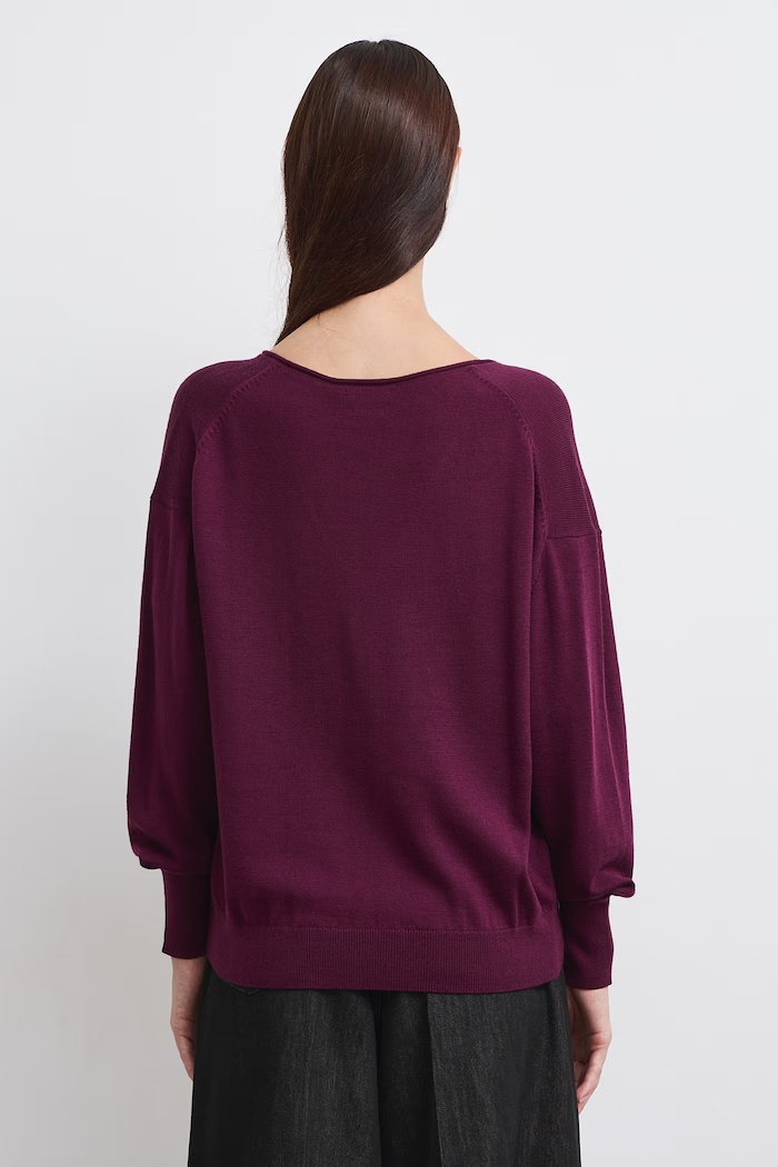 Sweter damski z wełny merino Medicine RW26-SWD622 bordowy