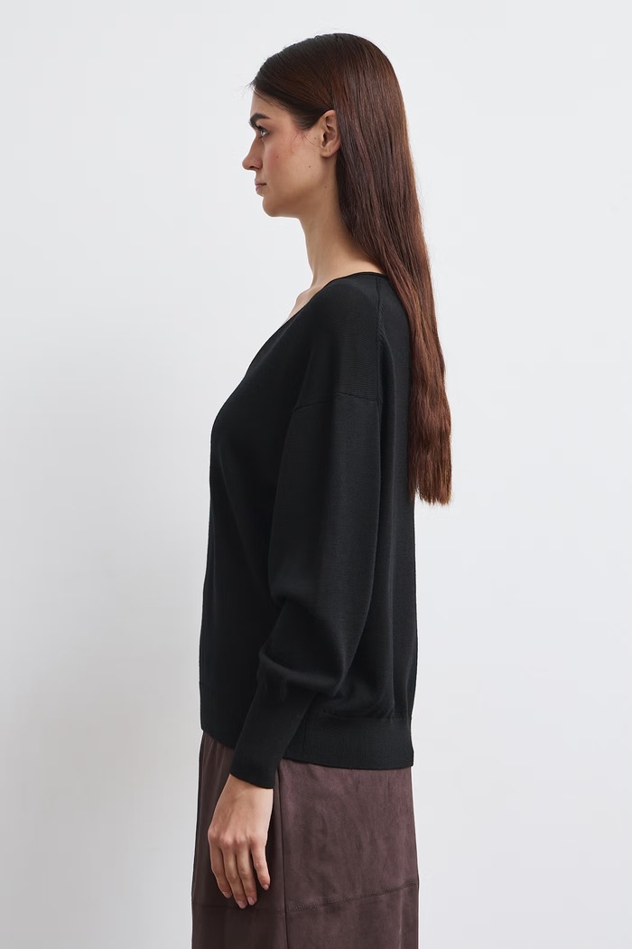 Medicine Sweter damski z wełny merino RW26-SWD622 czarny RW26
